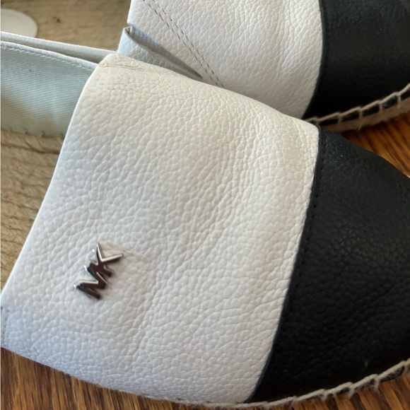 Michael Kors Kendrick Espadrlles Leather Ivory Black 6.5 - Picture 4 of 4